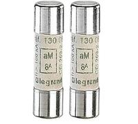 Legrand 013302 Type G Cartouche Industrielle Cylindrique sans Voyant, 10mmx38mm, 2A, Gris (Lot de 2)