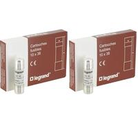 Legrand 013306 Type G Cartouche Industrielle Cylindrique sans Voyant, 10mmx38mm, 6A (Lot de 2)