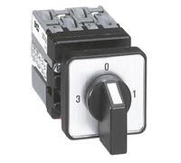 Legrand 023521 Mini-Commutateur à Cames 3 Directions avec Position Arrêt, 1P, Fixation Centrale, Ø22mm sur Porte