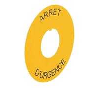 Legrand 024174 Etiquette Osmoz pour Arrêt D'urgence Ø60mm avec Marquage Arret D'urgence, Jaune