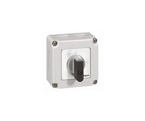 Legrand 027711 PR12 Commutateur à Cames Interrupteur Marche/Arrêt avec Boîtier, 2P, 2 Contacts, 76mm x 76mm
