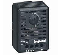 Legrand 034847 Thermostat de 5°C à 60°C avec Contact à Ouverture ou Fermeture pour Coffret ou Armoire, Fixation sur Rail