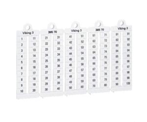 Legrand 039529 Plaque Repères à Lecture Horizontale pour Bloc de Jonction Viking3, Pas 8mm, avec Chiffres 1 à 50