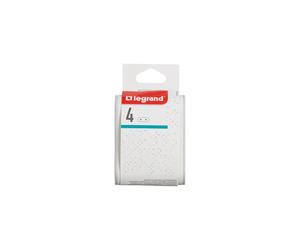 Legrand 049400 Adaptateur multiprise 4 prises 2P latérales 6A 230V 3680W Blanc/Gris sans interrupteur