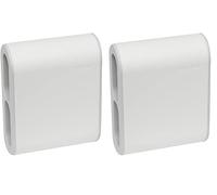 Legrand 049400 - Fiche Multiprise avec 4 Prises Latérales sans Terre - Blanc et Gris clair, Incolore, Taille unique (Lot de 2)