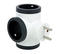 Legrand Multiprise Triplite - 3 prises latérales T avec terre - Sécurité enfant - Blanc/Gris foncé