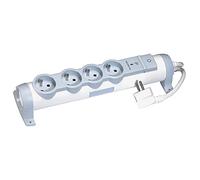 Legrand 050095 Rallonge MultiPrise 4 Prises avec Parafoudre, Courant 2P+T, 16A, 230V, Blanc et Gris