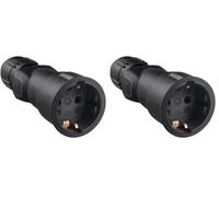 Legrand, 050341 Prise professionnelle avec presse-étoupes en caoutchouc noir, entrée avec prise de terre, base 2 pôles + terre 16 A (Lot de 2)