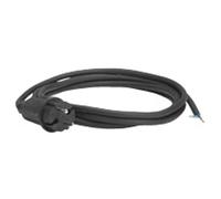 Legrand 051632 Rallonge à Câbler avec Fiche avec Cordon Caoutchouc, 2P, 16A, 5m, Noir