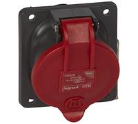 Legrand 052224 Plastique Prise Fixe Hypra IP44, 16A, 380V à 415V, 3P+N+T, Rouge/Noir