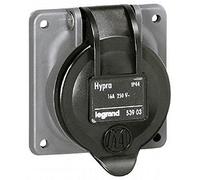Prise de courant fixe à brochage domestique Hypra 2P+T - 250V~ - plastique - IP44