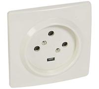 Socle 3P+T - 95x95mm - à vis avec éclips de protection