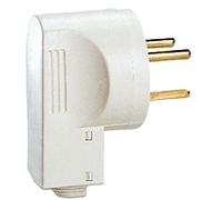 Fiche 2P+T 32A à sortie latérale par embout avec serre-câbles