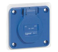 Legrand Socle prise P17 057671 2P+T 16A 250V~ IP54 Brochage domestique Bleu