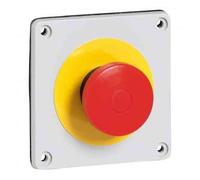 Legrand 057740 P17 Plaque Équipée D'un Bouton D'arrêt D'urgence Osmoz Ip66 pour Coffret à Fixer sur Plastron Pré-percé