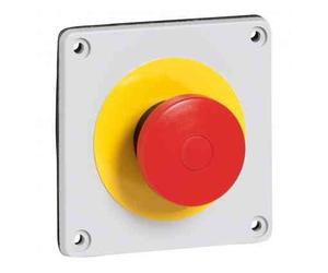 Legrand 057740 P17 Plaque Équipée D'un Bouton D'arrêt D'urgence Osmoz Ip66 pour Coffret à Fixer sur Plastron Pré-percé
