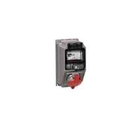 Legrand 059254 Hypra IP44 Coffret MonoPrise, 1 Prise, 3P+T, 32A, 380V à 415V, 1 Disjoncteur Différentiel