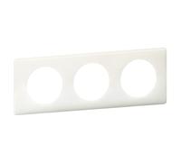 Legrand 066633 Plaque Céliane Laqué, 3 Postes, Finition Blanc