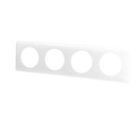 Legrand 066634 Plaque Céliane Laqué, 4 Postes, Finition Blanc