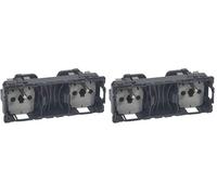 Legrand 067124 Prise de Courant Double Précâblée Standard, 2P+T (Lot de 2)