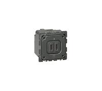 Legrand 067466 Chargeur Double USB Céliane, Type C, 3A, 15W