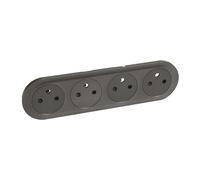 Legrand 067925 Enjoliveur Céliane pour Quadruple Prise de Courant à puits Précâblée Compacte, 2P+T, Finition Graphite