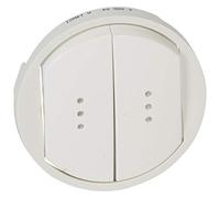 Legrand 068004 Enjoliveur Large Céliane pour Double Interrupteur, Va-et-vient ou Poussoir avec Voyant, Blanc, Lot de 10