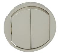 Legrand – Enjoliveur Céliane – Double va-et-vient + poussoir large – Titane