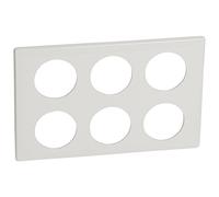 Legrand 068609 Plaque Céliane Laqué 2x3 Postes, Finition Blanc