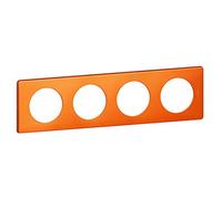 Legrand 068764 Plaque Céliane Métal 4 Postes, Finition Orange Snake