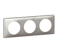 Legrand 068903 Plaque Céliane Métal 3 Postes, Titane