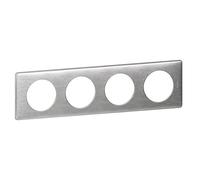 Legrand 068924 Plaque Céliane Métal 4 Postes, Aluminium