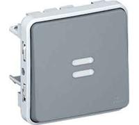 Legrand 069512 Interrupteur ou Va et Vient Témoin Étanche Câblage Phase Distribuée Plexo Composable IP55, 10AX, 250V, Gris