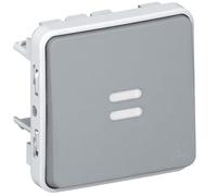 Legrand 069515 Interrupteur ou Va et Vient Étanche Témoin sans Neutre Plexo Composable IP55, 6ax, 250V, Gris