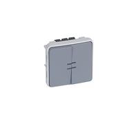 Legrand 069519 Interrupteur ou Va et Vient Lumineux + Poussoir Inverseur NO+NF Lumineux Étanche Plexo Composable IP55, 10AX, 250V, Gris