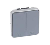 Double va-et-vient étanche pour commande directe de moteur de volets roulants Plexo IP55 IK06 avec enjoliveur gris - 069538L - Legrand