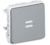 Legrand 069542 Poussoir No Lumineux Étanche Plexo Composable IP55, 10A, Gris