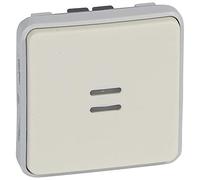 Legrand 069612 Interrupteur ou Va et Vient Témoin Étanche Câblage Phase Distribuée Plexo Composable IP55, 10AX, 250V, Blanc
