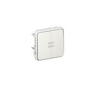 Legrand 069614 Interrupteur ou Va et Vient Témoin Étanche Câblage Existant Plexo Composable IP55, 10AX, 250V, Blanc