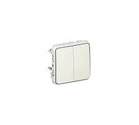 Legrand 069635 Double Poussoir Étanche NO+NF Plexo Composable IP55, 10A, Blanc