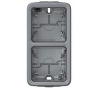 Legrand 069661 Boîtier Étanche à Embouts 2 Postes Verticaux Plexo Composable IP55, Gris
