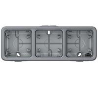 Legrand 069680 Boîtier Étanche à Embouts 3 Postes Horizontaux Plexo Composable IP55, Gris