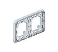 Legrand 069683 Support Plaque Étanche 2 Postes Horizontaux Plexo Composable IP55, Gris