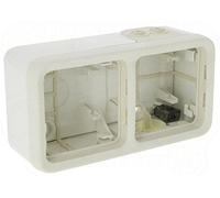 Legrand 069690 Boîtier Étanche à Embouts 2 Postes, Horizontaux Plexo Composable, Blanc