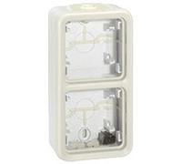 Legrand 069691 Boîtier Étanche à Embouts 2 Postes, Verticaux Plexo Composable, Blanc