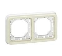 Legrand 069694 Support Plaque Étanche 2 Postes, Horizontaux Plexo Composable, Blanc