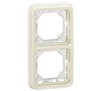 Legrand 069696 Support Plaque Étanche 2 Postes, Verticaux Plexo Composable, Blanc