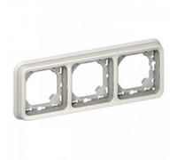 Legrand 069698 Support Plaque Étanche 3 Postes, Horizontaux Plexo Composable, Blanc