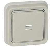 Legrand 069861 Poussoir Inverseur Étanche No, Nf Lumineux Plexo, Complet Encastré, 10A, Blanc
