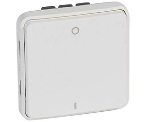 Legrand 070727 Interrupteur Bipolaire Étanche Plexo Composable, 10AX, 250V, Blanc Artic Antimicrobien